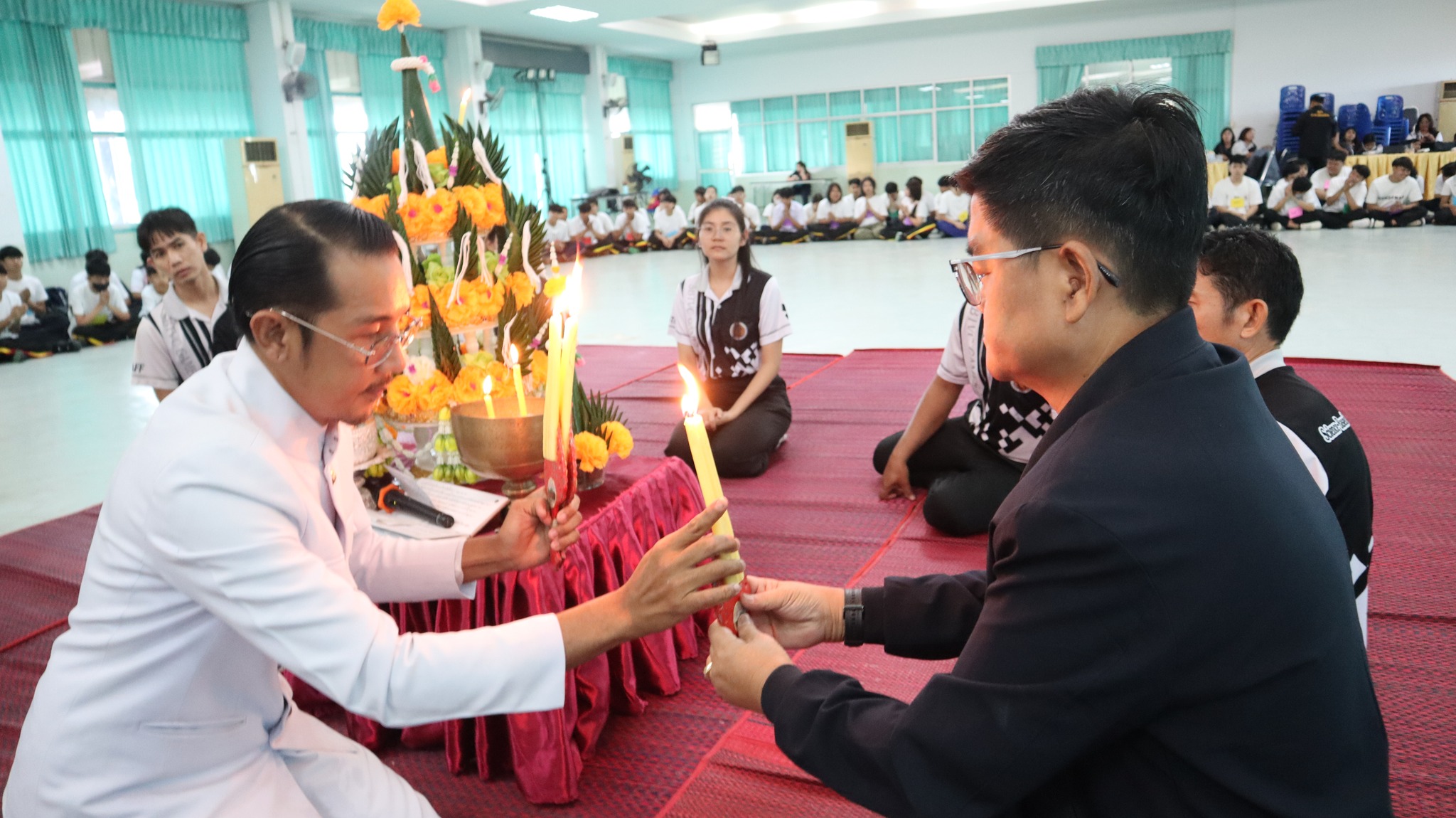 พิธีบายศรีสู่ขวัญ ผูกข้อมือ ต้อนรับนักเรียน นักศึกษาใหม่ ชั้นปวช.1 ปวส.1 ประจำปีการศึกษา 2569